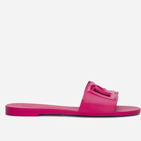 Dolce & Gabbana Rubber Beachwear Sliders Fuchsia Pink 39 - Picture 3 of 4